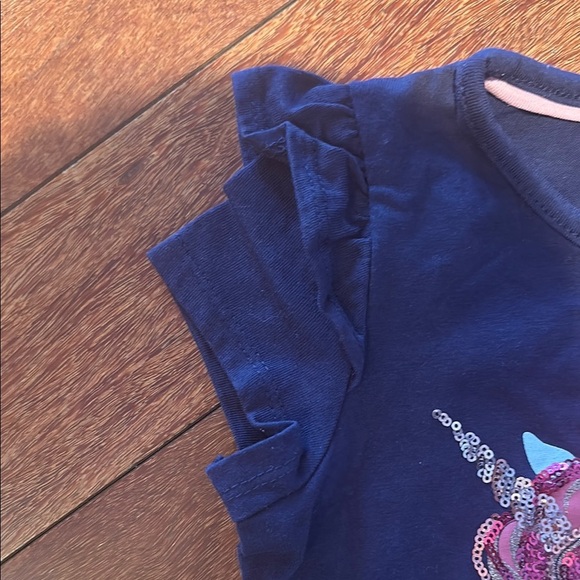 Cynthia Rowley Blue and Pink Unicorn Short Sleeve Tee - Picture 5 of 8